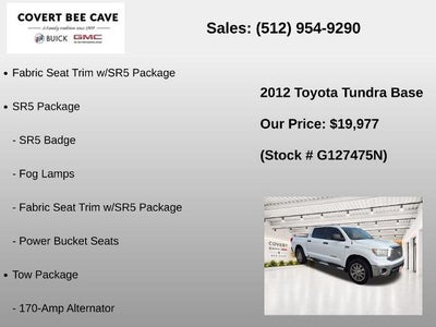 2012 Toyota Tundra 4WD Truck 4WD CrewMax Short Bed 5.7L FFV (Natl)