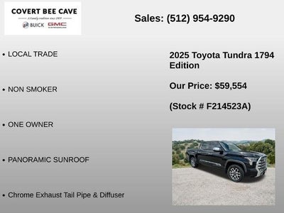 2025 Toyota Tundra 4WD 4WD 1794 Edition CrewMax 5.5' Bed (Natl)