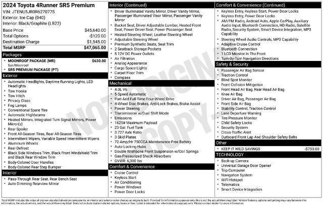 2024 Toyota 4Runner SR5 Premium 4WD (Natl)