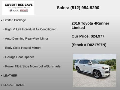 2016 Toyota 4Runner RWD 4dr V6 Limited (Natl)