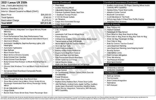 2021 Lexus UX 250h AWD