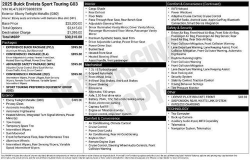 2025 Buick Envista FWD 4dr Sport Touring