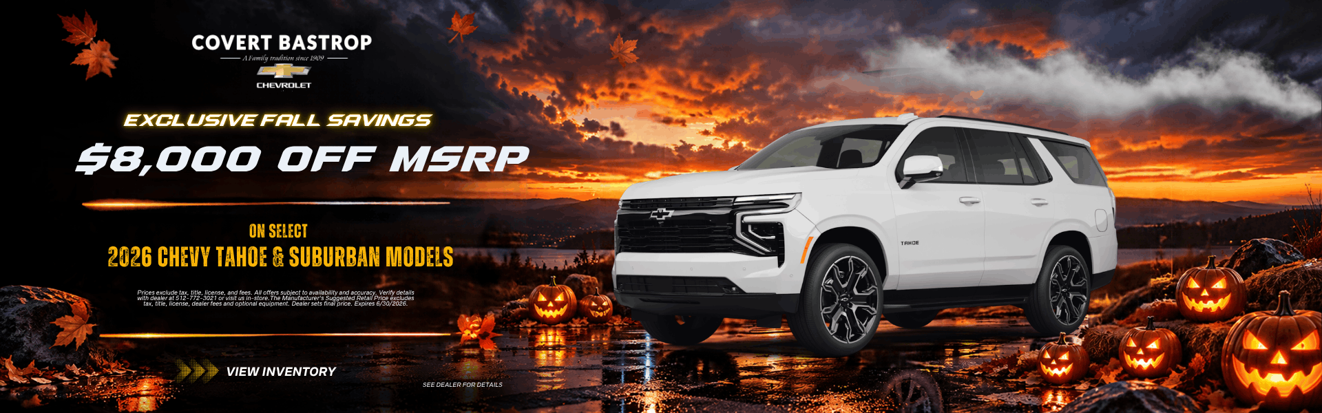 Covert Bastrop New Chevy Tahoe & Suburban Specials